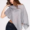 Poncho de jersey transparente Ghalia en gris