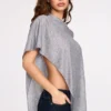 Poncho de jersey transparente Ghalia en gris