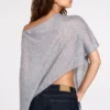 Poncho de jersey transparente Ghalia en gris