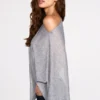 Poncho de jersey transparente Ghalia en gris