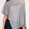Poncho de jersey transparente Ghalia en gris
