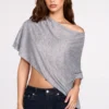 Poncho de jersey transparente Ghalia en gris