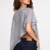 Poncho de jersey transparente Ghalia en gris