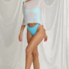 Poncho transparente Zarayah en blanco