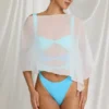 Poncho transparente Zarayah en blanco