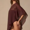 Poncho transparente Zarayah en marrón espresso