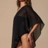 Poncho transparente Zarayah en negro
