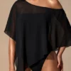 Poncho transparente Zarayah en negro