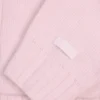 Sudadera con capucha corta de punto suave con cremallera en rosa suave