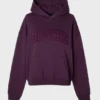 Sudadera con capucha oversize bordada en color ciruela