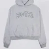 Sudadera con capucha oversize bordada en gris jaspeado