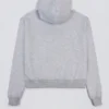 Sudadera con capucha oversize bordada en gris jaspeado