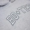 Sudadera con capucha oversize bordada en gris jaspeado