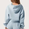 Sudadera con capucha oversize con cremallera en azul claro