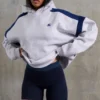 Sudadera con capucha oversize de felpa de algodón en gris jaspeado