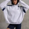 Sudadera con capucha oversize de felpa de algodón en gris jaspeado