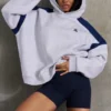 Sudadera con capucha oversize de felpa de algodón en gris jaspeado