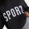 Sudadera con capucha oversize de felpa de algodón suave en negro