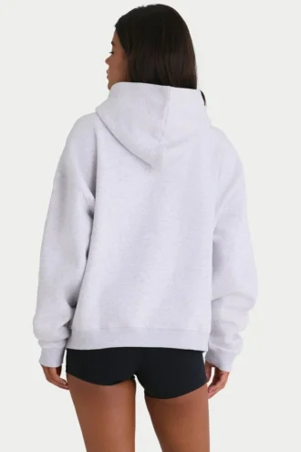 Sudadera con capucha oversize de jersey de algodón suave en gris jaspeado