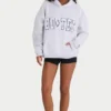 Sudadera con capucha oversize de jersey de algodón suave en gris jaspeado