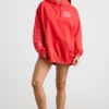 Sudadera con capucha oversize de jersey de algodón suave en rojo
