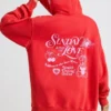 Sudadera con capucha oversize de jersey de algodón suave en rojo