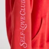 Sudadera con capucha oversize de jersey de algodón suave en rojo