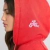 Sudadera con capucha oversize de jersey de algodón suave en rojo