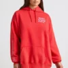 Sudadera con capucha oversize de jersey de algodón suave en rojo