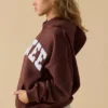 Sudadera con capucha oversize en color caoba
