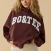 Sudadera con capucha oversize en color caoba