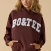 Sudadera con capucha oversize en color caoba