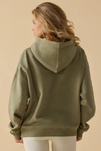 Sudadera con capucha oversize en verde oliva suave