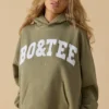 Sudadera con capucha oversize en verde oliva suave