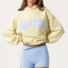 Sudadera con capucha oversize y apliques en color limón