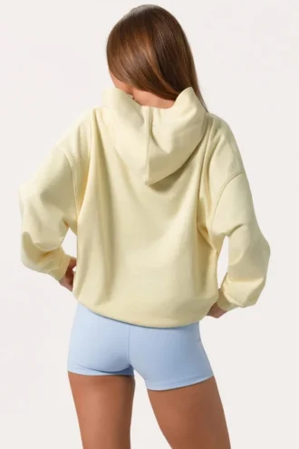 Sudadera con capucha oversize y apliques en color limón