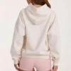 Sudadera con capucha oversize y apliques en color marfil con lunares