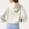 Sudadera con capucha oversize y apliques en color Milk con lunares