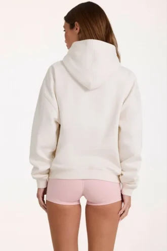 Sudadera con capucha oversize y apliques en marfil