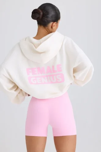 Sudadera con capucha y estampado gráfico de jersey de algodón texturizado en blanco