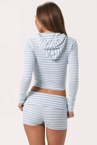 Pantalones Cortos de jersey acanalado con rayas azules