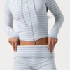 Pantalones Cortos de jersey acanalado con rayas azules