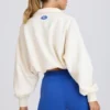 Sudadera corta con cremallera de un cuarto en blanco