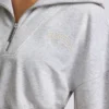 Sudadera corta con cremallera de un cuarto en gris jaspeado