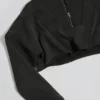 Sudadera corta de jersey de algodón con lavado ácido en color ceniza