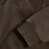 Sudadera corta de jersey de algodón con lavado ácido en marrón