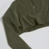 Sudadera corta de jersey de algodón con lavado ácido en verde claro