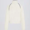 Sudadera corta de rizo con cremallera en color marfil
