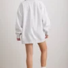 Sudadera de cuello redondo oversize en gris jaspeado