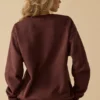 Sudadera oversize de cuello redondo en color caoba